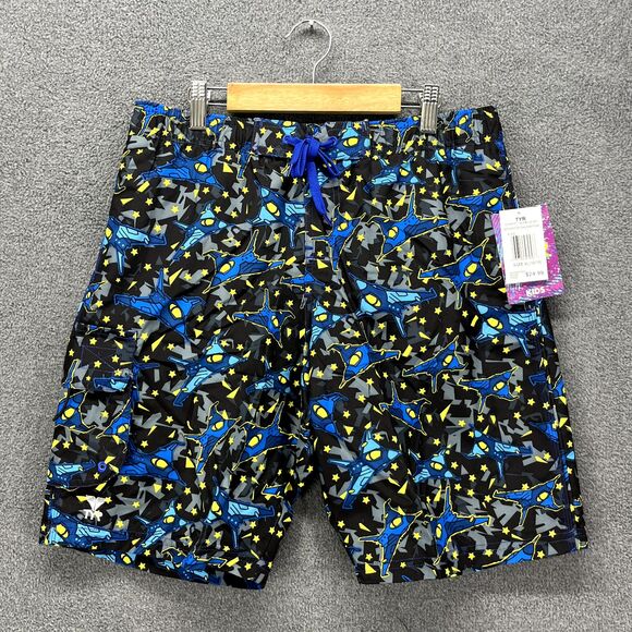 TYR Swim Trunks Boys XL (16/18) Black Blue Nightflight Challenger Kids - Picture 1 of 16